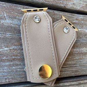 Tan tan leather Apple Watch bow band